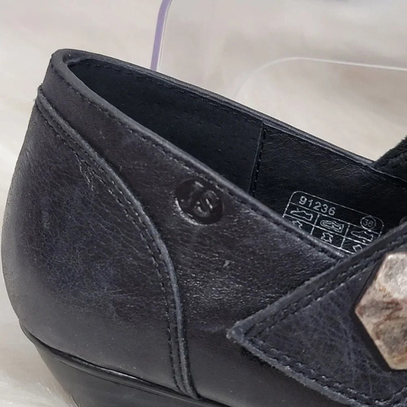 JOSEF SEIBEL Womens 38 Tina Kitten Heel Pump Comfort Black Leather Witchycore - Picture 3 of 14